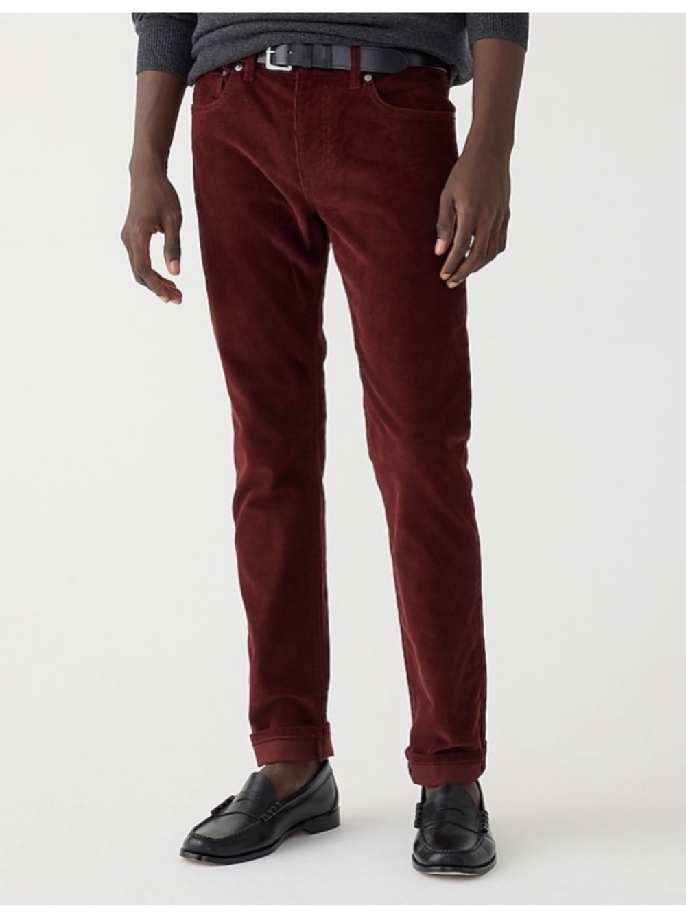 J. Crew Men’s Corduroy Pants 484 Slim Straight Maroon, wine, burgundy 30x32